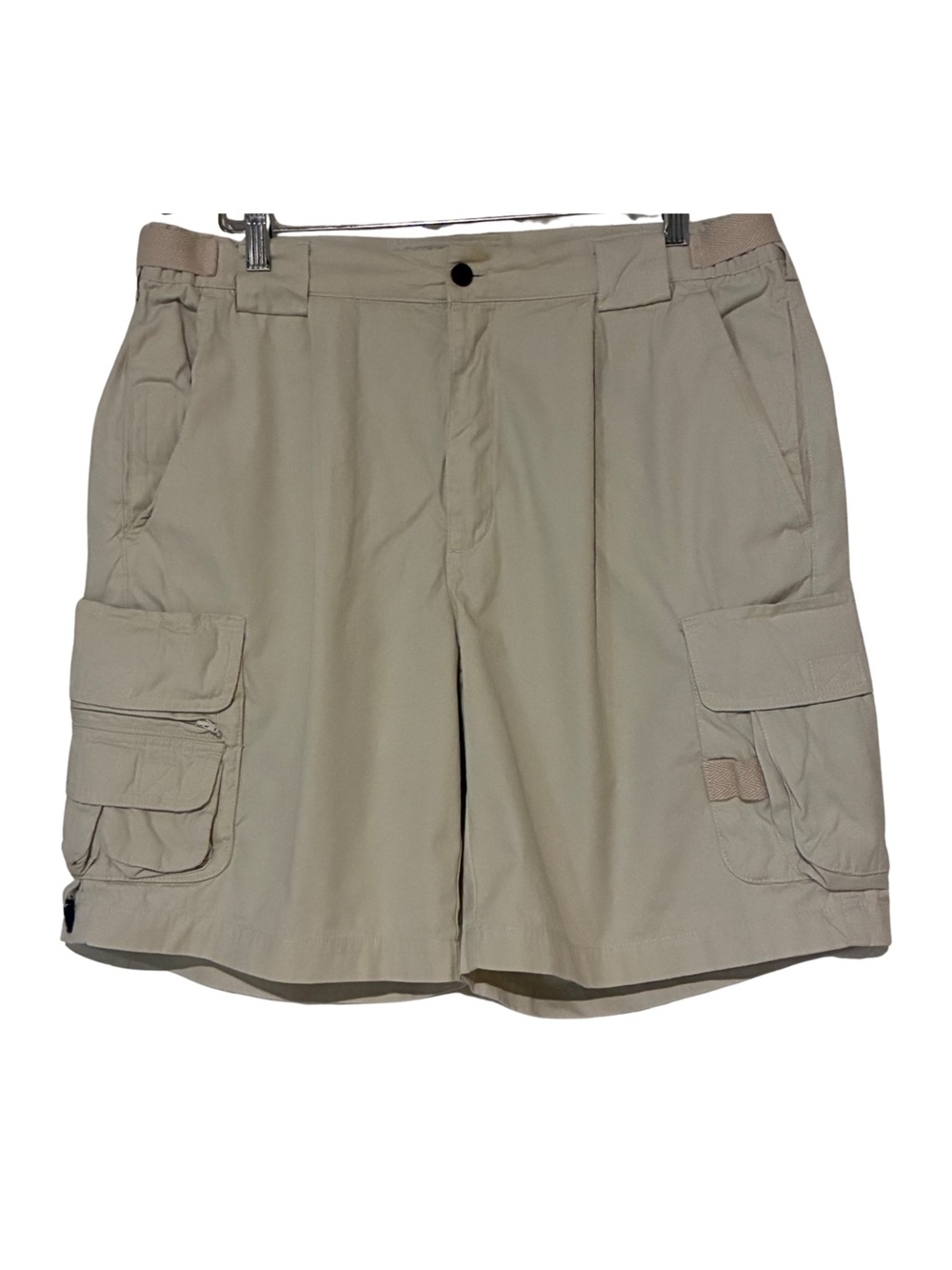 Sz. 34 Orvis Men’s Khaki Cargo Shorts Pleated Cotton